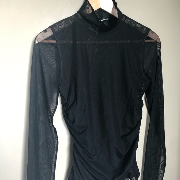 ARITZIA WILFRED Sheer mockneck long sleeve shirt, SZ M - Picture 1 of 5